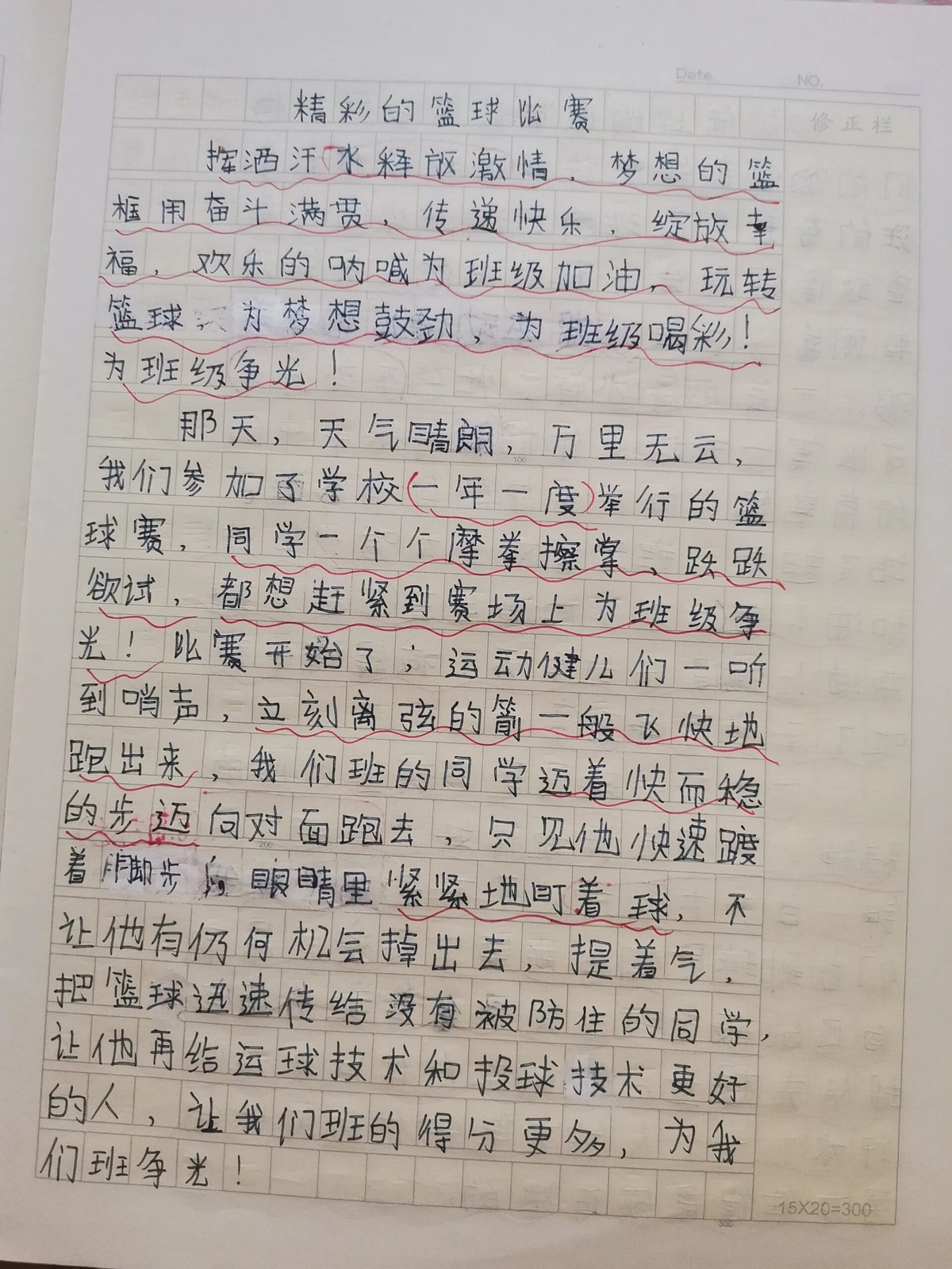 篮球刻苦训练的作文
